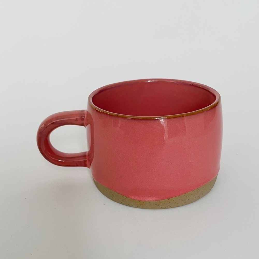 Pink Stoneware Mug with Natural Speckled Base | Rustic Ceramic Coffee Cup - Picture 5 of 7